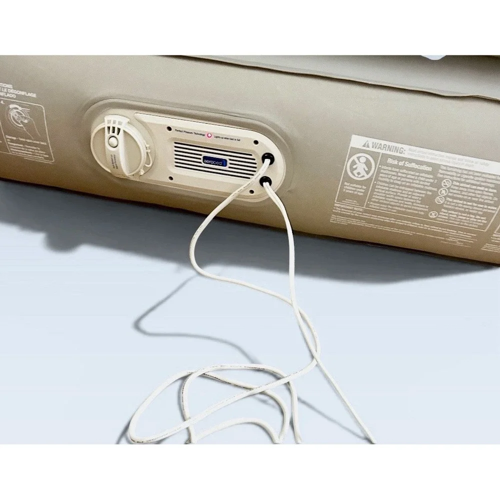 Queen AEROBED w/inflatable headboard/built-in electric pump/2-minutes to inflate